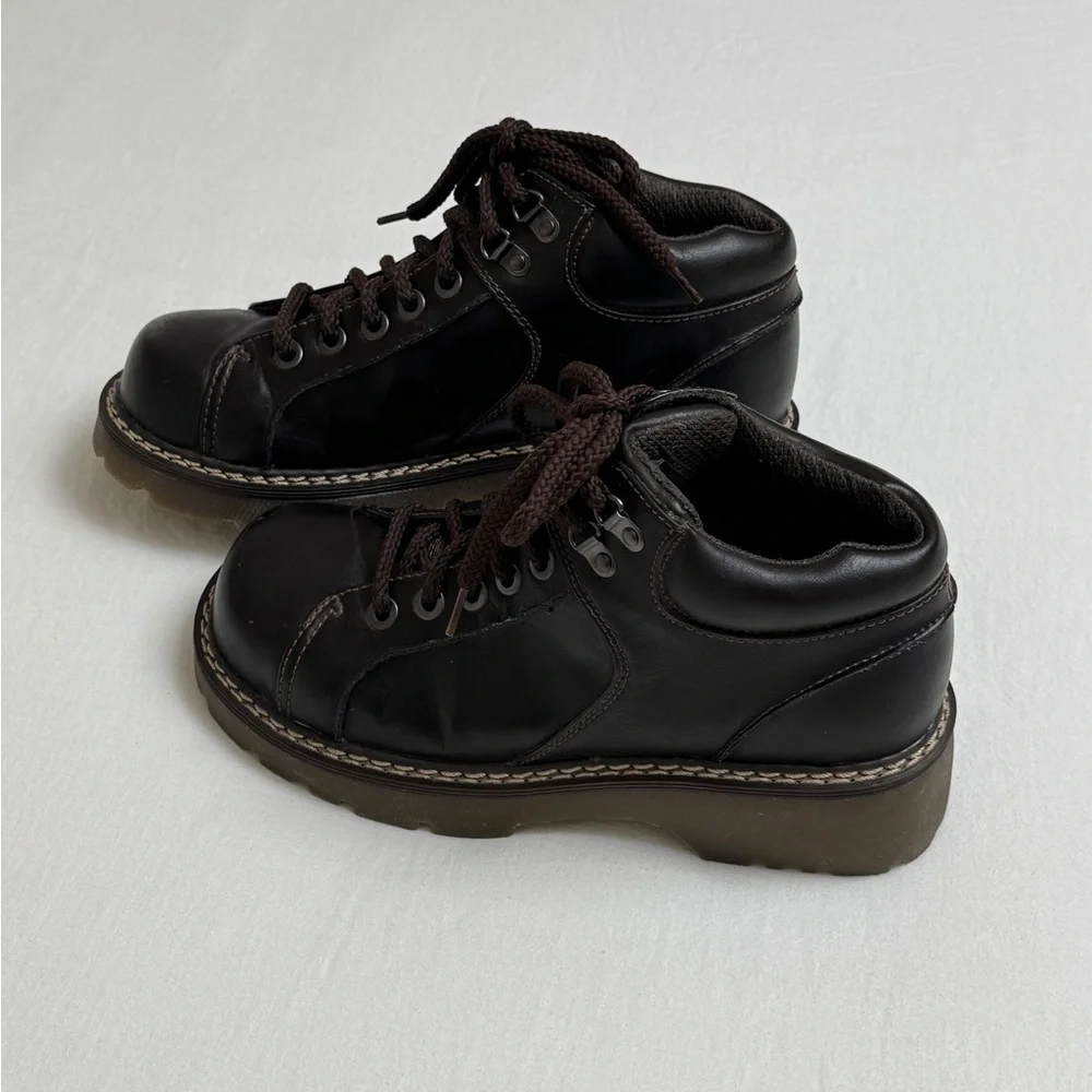 Vintage Y2K 90’s Faded Glory Brown Chunky Ankle Boots Size 10 Granola Girl Retro